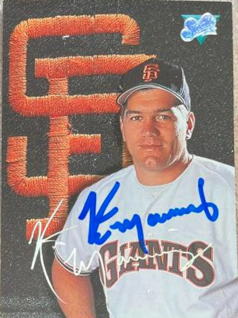 Kirt Manwaring Signed 1993 Studio Baseball Card - San Francisco Giants