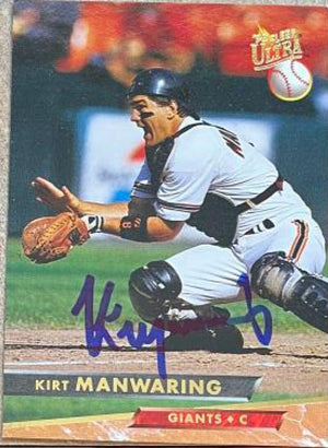 Kirt Manwaring Signed 1993 Fleer Ultra Baseball Card - San Francisco Giants