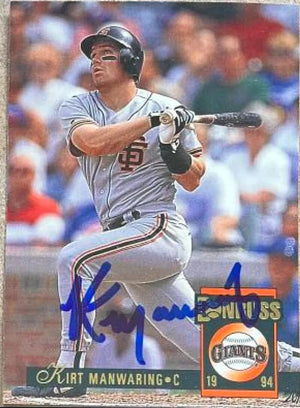 Kirt Manwaring Signed 1994 Donruss Baseball Card - San Francisco Giants