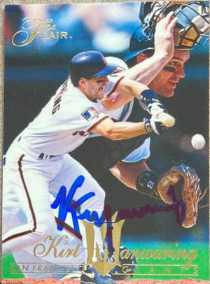 Kirt Manwaring Signed 1994 Flair Baseball Card - San Francisco Giants