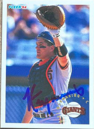 Kirt Manwaring Signed 1994 Fleer Baseball Card - San Francisco Giants