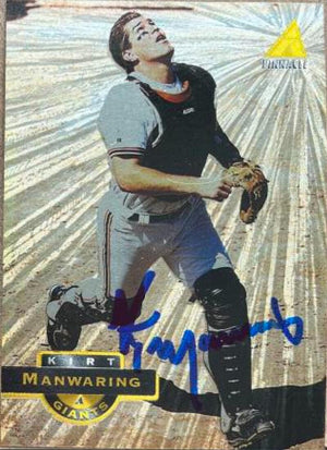 Kirt Manwaring Signed 1994 Pinnacle Museum Collection Baseball Card - San Francisco Giants