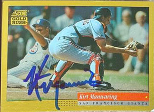 Kirt Manwaring Signed 1994 Score Gold Rush Baseball Card - San Francisco Giants