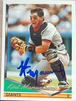 Kirt Manwaring Signed 1994 Topps Gold Baseball Card - San Francisco Giants