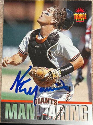 Kirt Manwaring Signed 1994 Triple Play Baseball Card - San Francisco Giants