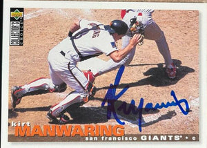 Kirt Manwaring Signed 1995 Collector's Choice Baseball Card - San Francisco Giants