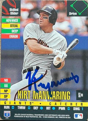 Kirt Manwaring Signed 1995 Donruss Top of the Order Baseball Card - San Francisco Giants
