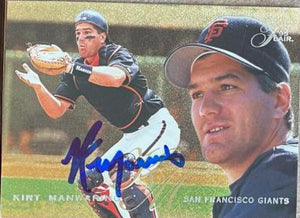 Kirt Manwaring Signed 1995 Flair Baseball Card - San Francisco Giants