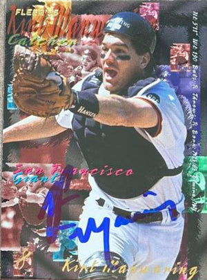 Kirt Manwaring Signed 1995 Fleer Baseball Card - San Francisco Giants