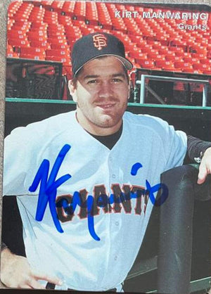 Kirt Manwaring Signed 1995 Mother's Cookies Baseball Card - San Francisco Giants