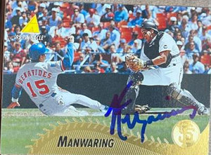 Kirt Manwaring Signed 1995 Pinnacle Baseball Card - San Francisco Giants