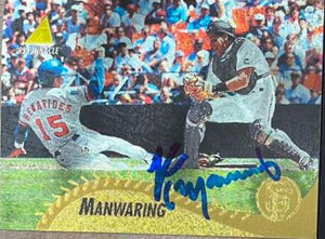Kirt Manwaring Signed 1995 Pinnacle Museum Collection Baseball Card - San Francisco Giants