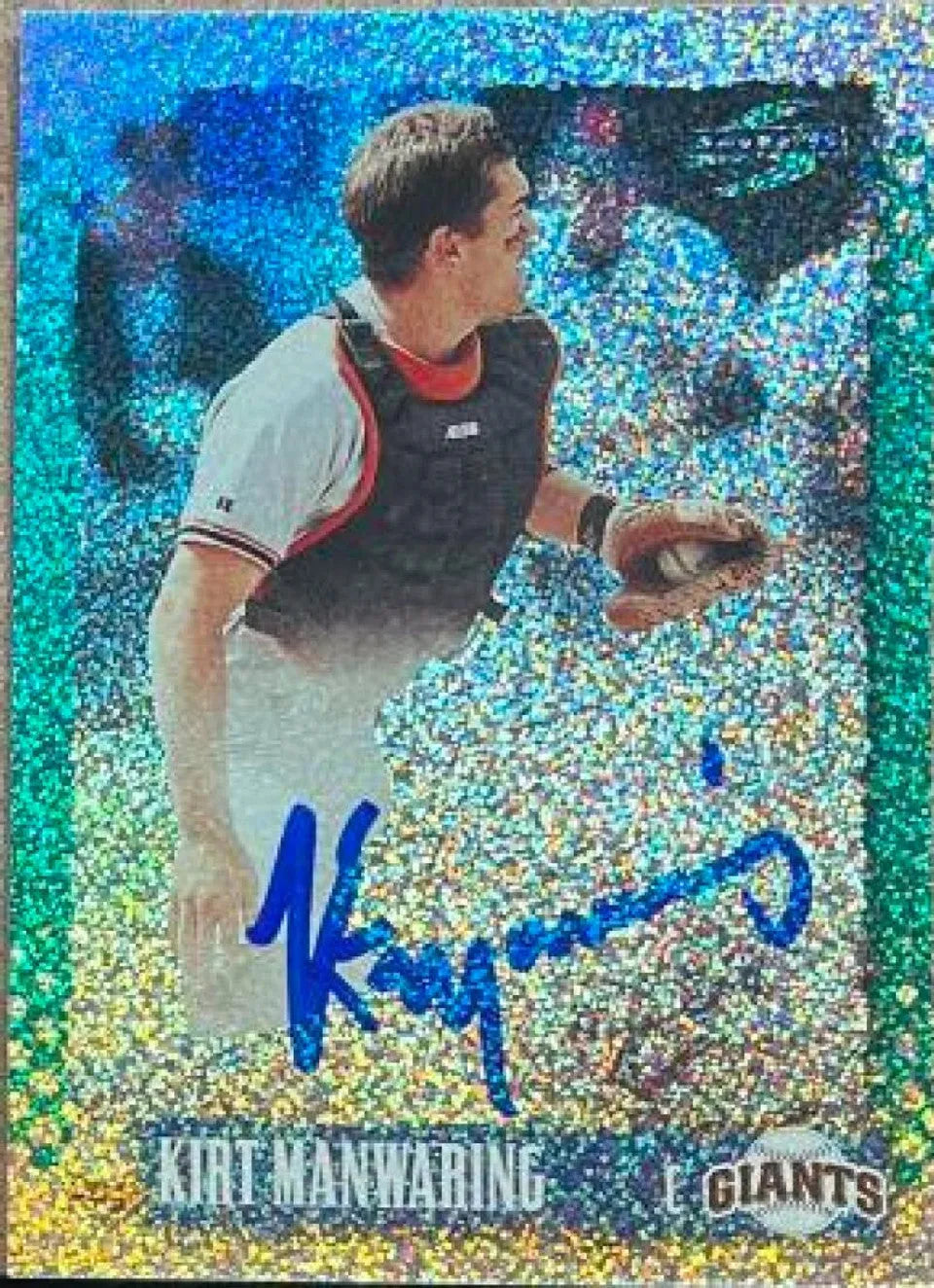 Kirt Manwaring Signed 1995 Score Platinum Baseball Card - San Francisco Giants