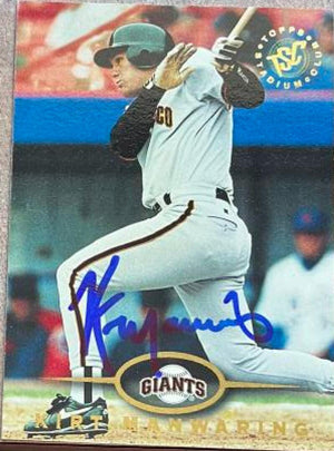 Kirt Manwaring Signed 1995 Stadium Club Baseball Card - San Francisco Giants