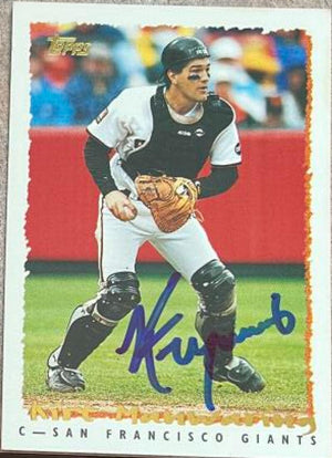 Kirt Manwaring Signed 1995 Topps Baseball Card - San Francisco Giants