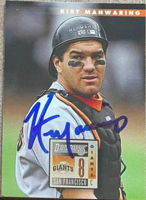 Kirt Manwaring Signed 1996 Donruss Baseball Card - San Francisco Giants