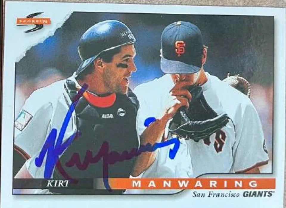 Kirt Manwaring Signed 1996 Score Baseball Card - San Francisco Giants