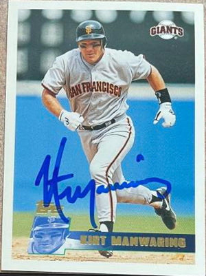 Kirt Manwaring Signed 1996 Topps Baseball Card - San Francisco Giants