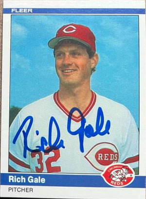 Rich Gale Signed 1984 Fleer Baseball Card - Cincinnati Reds