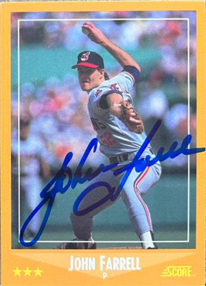 John Farrell Signed 1988 Score Baseball Card - Cleveland Indians