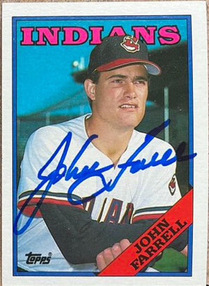 John Farrell Signed 1988 Topps Baseball Card - Cleveland Indians