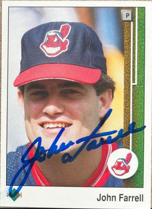 John Farrell Signed 1989 Upper Deck Baseball Card - Cleveland Indians