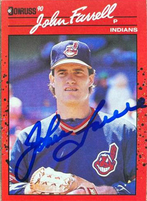 John Farrell Signed 1990 Donruss Baseball Card - Cleveland Indians
