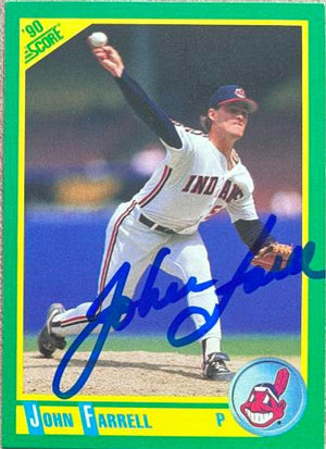 John Farrell Signed 1990 Score Baseball Card - Cleveland Indians