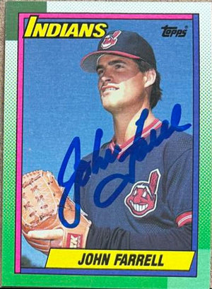 John Farrell Signed 1990 Topps Baseball Card - Cleveland Indians