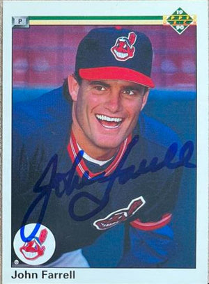 John Farrell Signed 1990 Upper Deck Baseball Card - Cleveland Indians