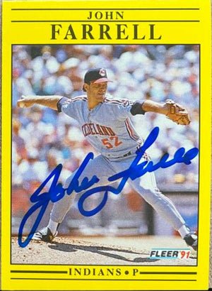 John Farrell Signed 1991 Fleer Baseball Card - Cleveland Indians