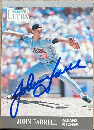 John Farrell Signed 1991 Fleer Ultra Baseball Card - Cleveland Indians