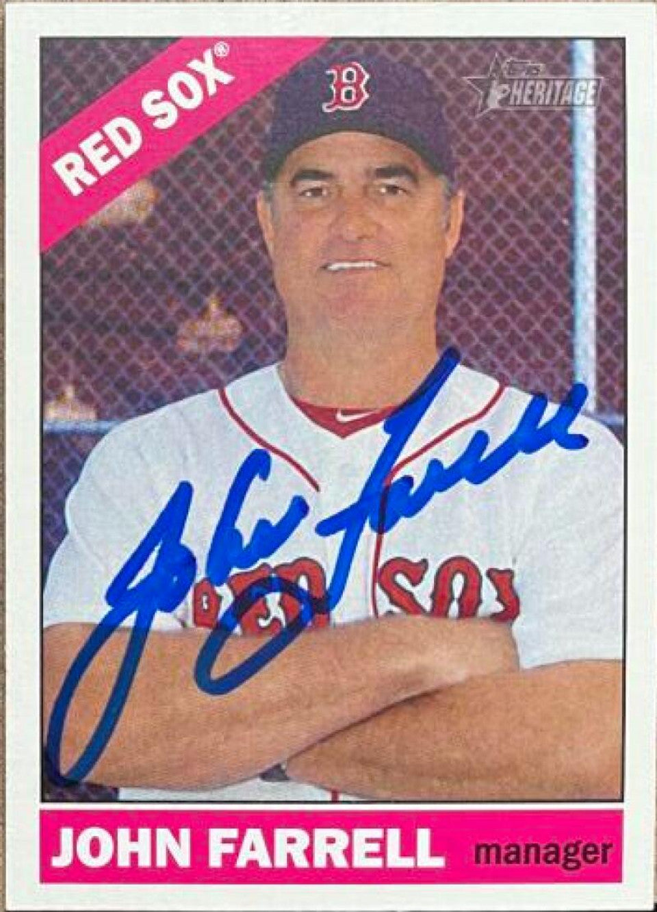 John Farrell Signed 2015 Topps Heritage Baseball Card - Boston Red Sox