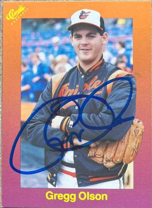 Gregg Olson Signed 1988 Classic Baseball Card - Baltimore Orioles