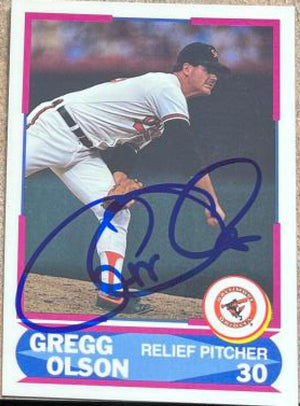 Gregg Olson Signed 1990 Score Young Superstars Baseball Card - Baltimore Orioles