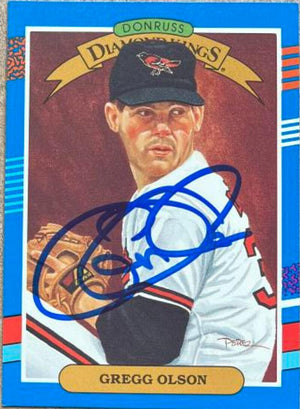 Gregg Olson Signed 1991 Donruss Diamond Kings Baseball Card - Baltimore Orioles