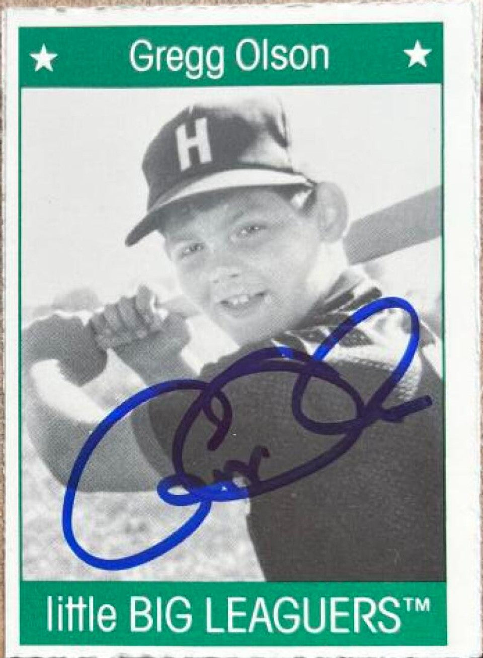 Gregg Olson Signed 1991 More Little Big Leaguers Baseball Card