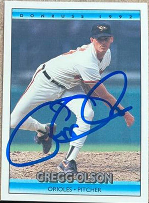 Gregg Olson Signed 1992 Donruss Baseball Card - Baltimore Orioles