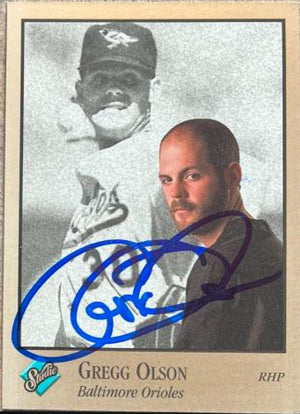 Gregg Olson Signed 1992 Studio Baseball Card - Baltimore Orioles