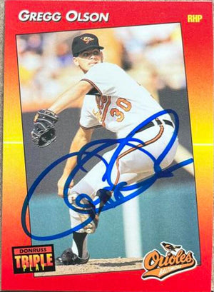 Gregg Olson Signed 1992 Triple Play Baseball Card - Baltimore Orioles