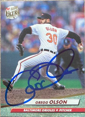 Gregg Olson Signed 1992 Fleer Ultra Baseball Card - Baltimore Orioles