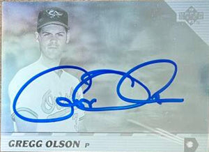 Gregg Olson Signed 1992 Upper Deck Team MVP Holograms Baseball Card - Baltimore Orioles