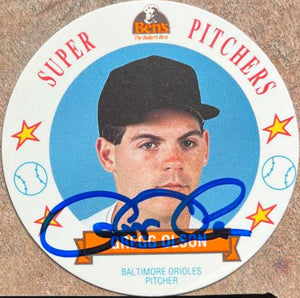 Gregg Olson Signed 1993 Ben's Bakers Super Pitchers Discs Baseball Card - Baltimore Orioles