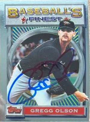 Gregg Olson Signed 1993 Topps Finest Baseball Card - Baltimore Orioles