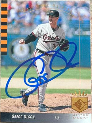 Gregg Olson Signed 1993 SP Baseball Card - Baltimore Orioles