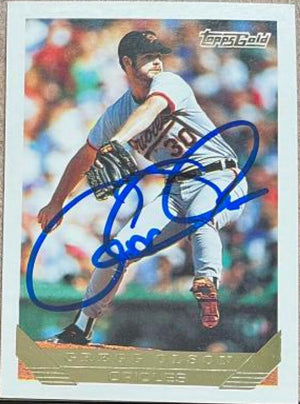 Gregg Olson Signed 1993 Topps Gold Baseball Card - Baltimore Orioles