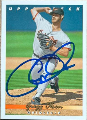 Gregg Olson Signed 1993 Upper Deck Baseball Card - Baltimore Orioles