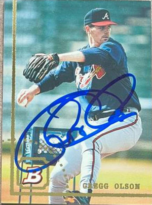 Gregg Olson Signed 1994 Bowman Baseball Card - Atlanta Braves