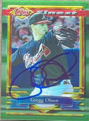 Gregg Olson Signed 1994 Topps Finest Baseball Card - Atlanta Braves