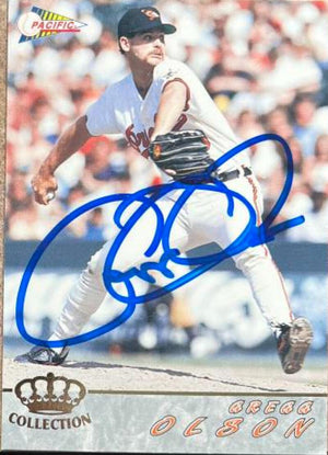 Gregg Olson Signed 1994 Pacific Baseball Card - Baltimore Orioles